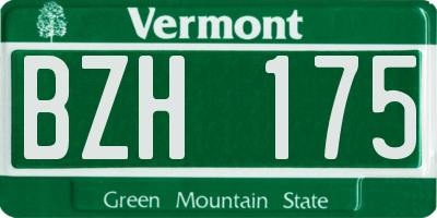 VT license plate BZH175