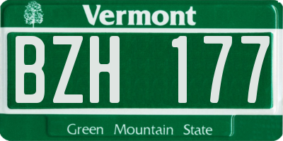 VT license plate BZH177