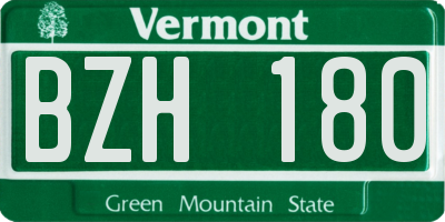 VT license plate BZH180