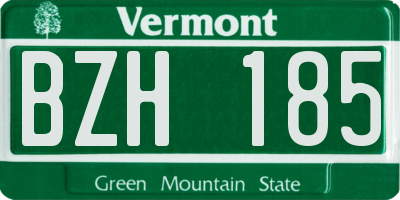 VT license plate BZH185