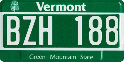 VT license plate BZH188