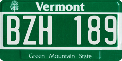 VT license plate BZH189
