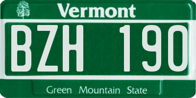 VT license plate BZH190