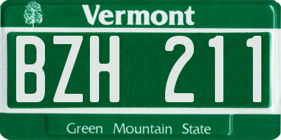 VT license plate BZH211