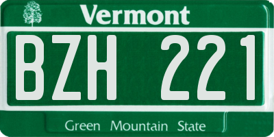 VT license plate BZH221