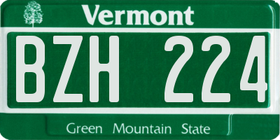 VT license plate BZH224