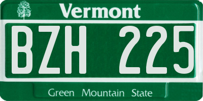 VT license plate BZH225