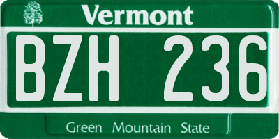 VT license plate BZH236