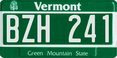 VT license plate BZH241