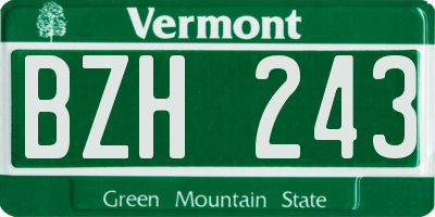 VT license plate BZH243