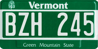 VT license plate BZH245