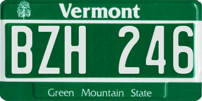 VT license plate BZH246