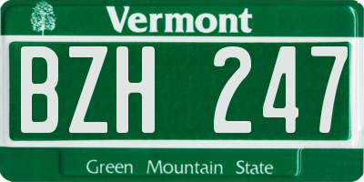 VT license plate BZH247