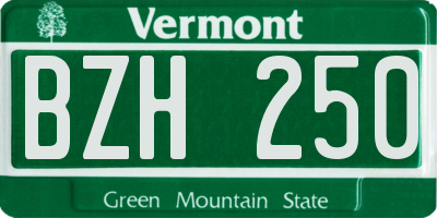 VT license plate BZH250