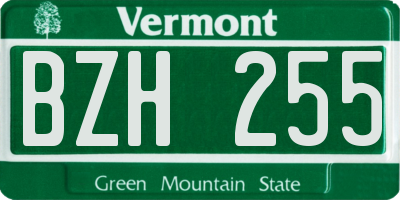 VT license plate BZH255