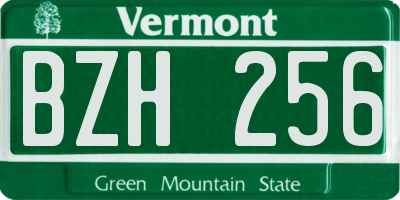 VT license plate BZH256