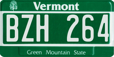 VT license plate BZH264