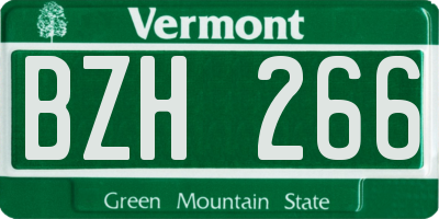 VT license plate BZH266