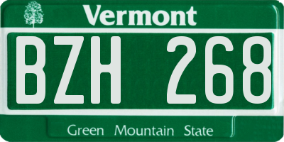 VT license plate BZH268