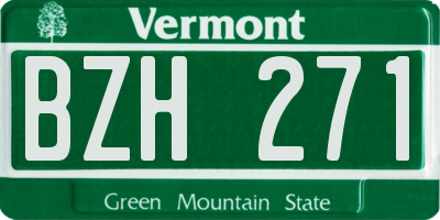 VT license plate BZH271