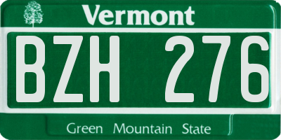 VT license plate BZH276