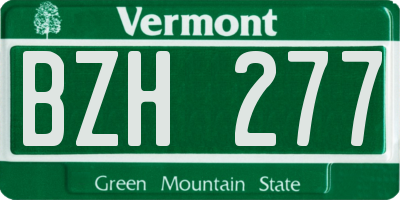 VT license plate BZH277