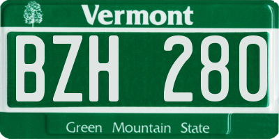 VT license plate BZH280