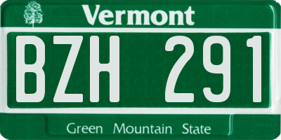 VT license plate BZH291