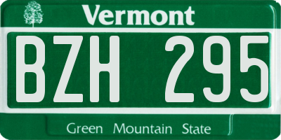 VT license plate BZH295