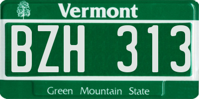 VT license plate BZH313