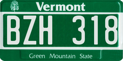 VT license plate BZH318