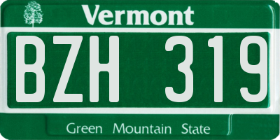 VT license plate BZH319