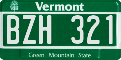 VT license plate BZH321