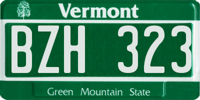 VT license plate BZH323