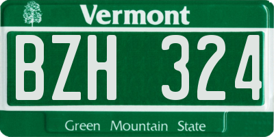 VT license plate BZH324
