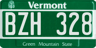 VT license plate BZH328