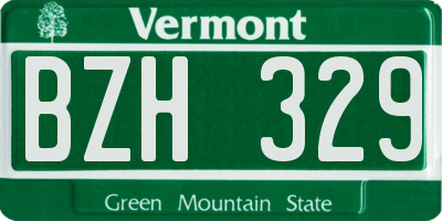 VT license plate BZH329