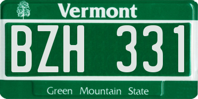 VT license plate BZH331