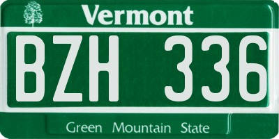 VT license plate BZH336