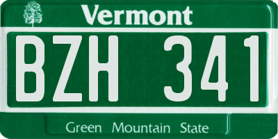 VT license plate BZH341