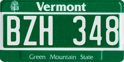 VT license plate BZH348