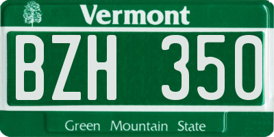 VT license plate BZH350