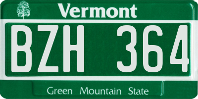 VT license plate BZH364