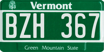 VT license plate BZH367