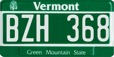 VT license plate BZH368