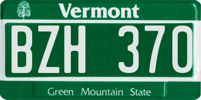 VT license plate BZH370
