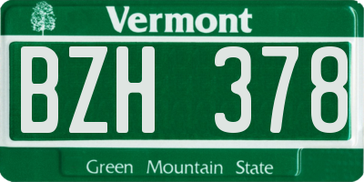 VT license plate BZH378