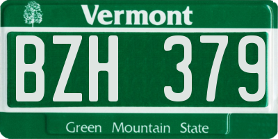 VT license plate BZH379
