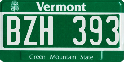 VT license plate BZH393