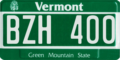 VT license plate BZH400